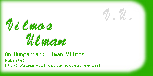 vilmos ulman business card